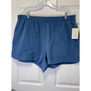 Women's Universal Thread Blue Gauze Pull-On Shorts 1X